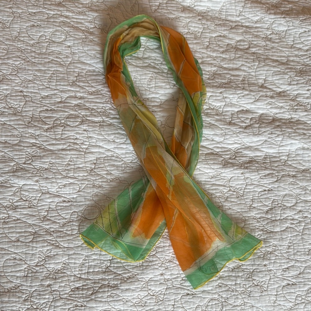 Elegant Green and Orange Scarf